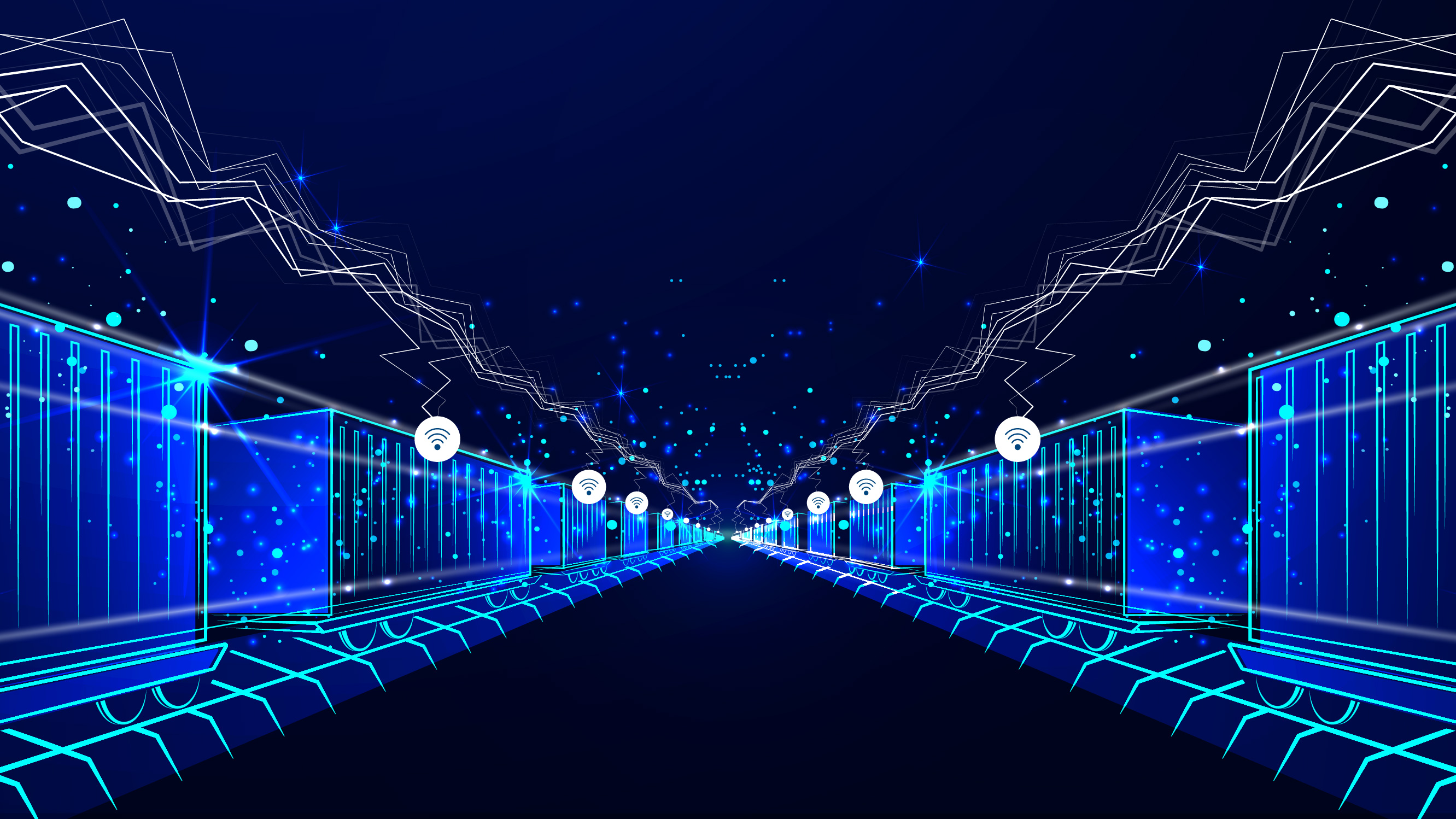 Graphical illustration of freight trains with new networking and automation of the entire freight train system