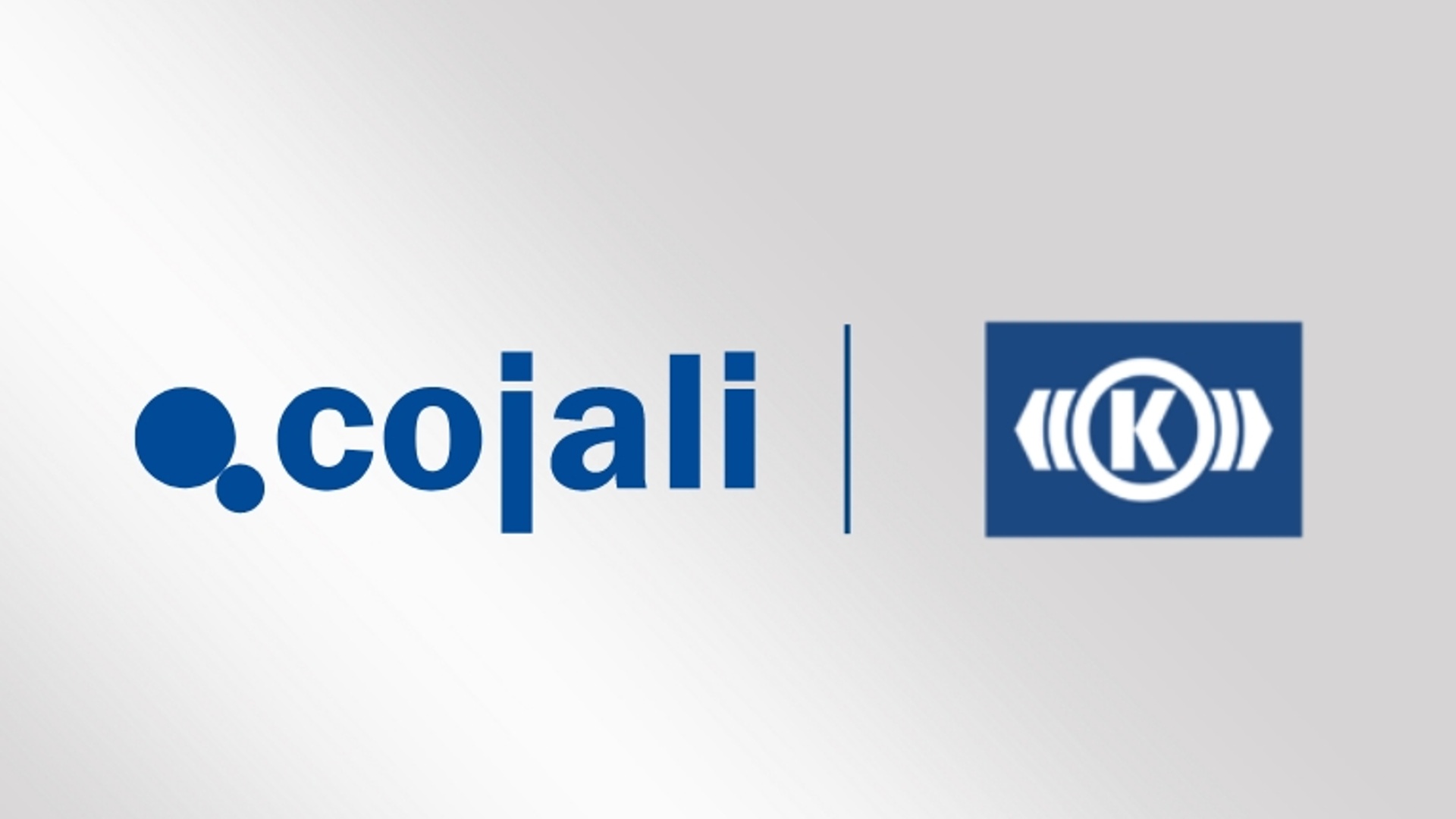 Die beiden Firmenlogos von Cojali und Knorr-Bremse stehen nebeneinander auf grauem Hintergrund.