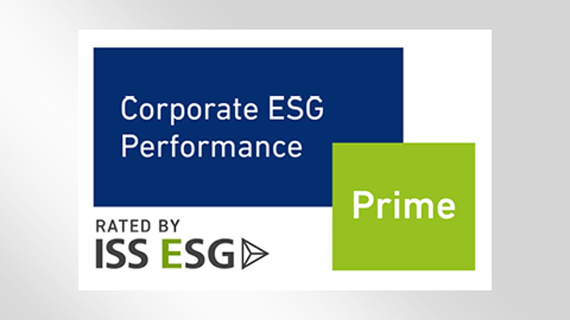 Logo des ISS ESG Corporate Rating, über das Knorr‑Bremse für seine Nachhaltigkeitsleistung bewertet wird